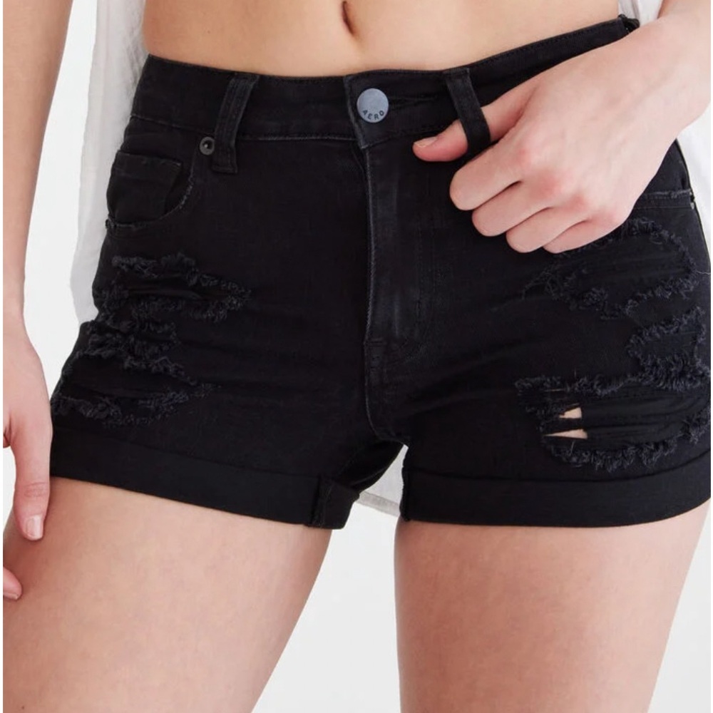 Aéropostale Flex Effects High-Rise Denim Midi Shorts
